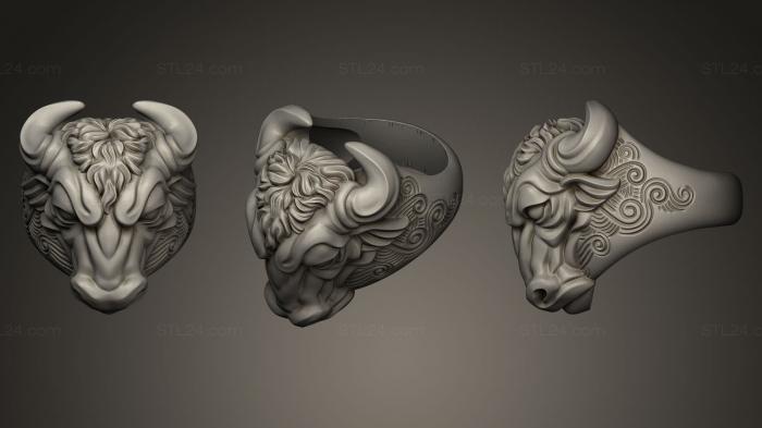 Jewelry rings (Bull ring, JVLRP_0006) 3D models for cnc